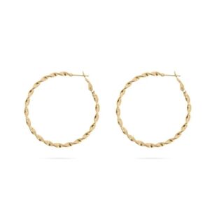 Twisted Hoop Earrings | Hypoallergenic 18K Gold PVD Stainless Steel | 40mm